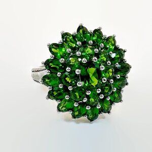 Chrome Diopside Ring, Chuck Clemency, Designer, STS: Sterling Silver, Vintage